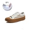 Leather checkerboard little white shoes women's 2025 spring new women's single shoes versatile canvas shoes casual flat women's shoes