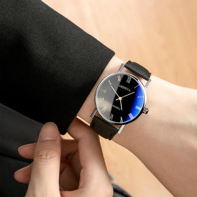Brand Men's Watch Belt Watch Fashion Blu-ray Roman Literal Business Men's Watch Quartz Watch