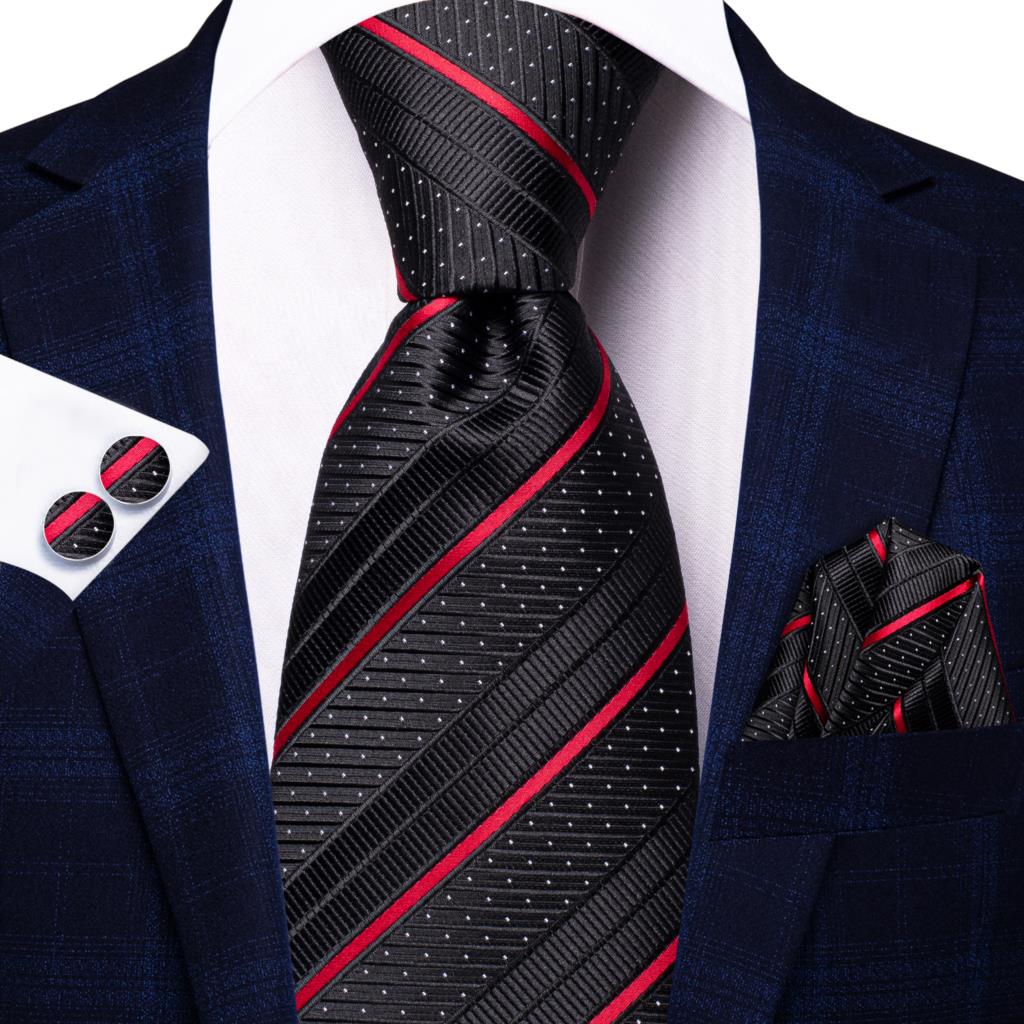 Hi-Tie Cravatta da Matrimonio a Righe Floreali Bordo per Uomo Nuova Cravatta da Uomo Designer Fazzoletto Gemelli Festa di Lavoro Dropshipping