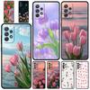 Case For Samsung A17 A15 A13 A51 A71 A41 A31 A21S A07 A05 A35 A55 A23 A25 A33 A53 A73 5G Cover Pink Tulip Flower Love Heart