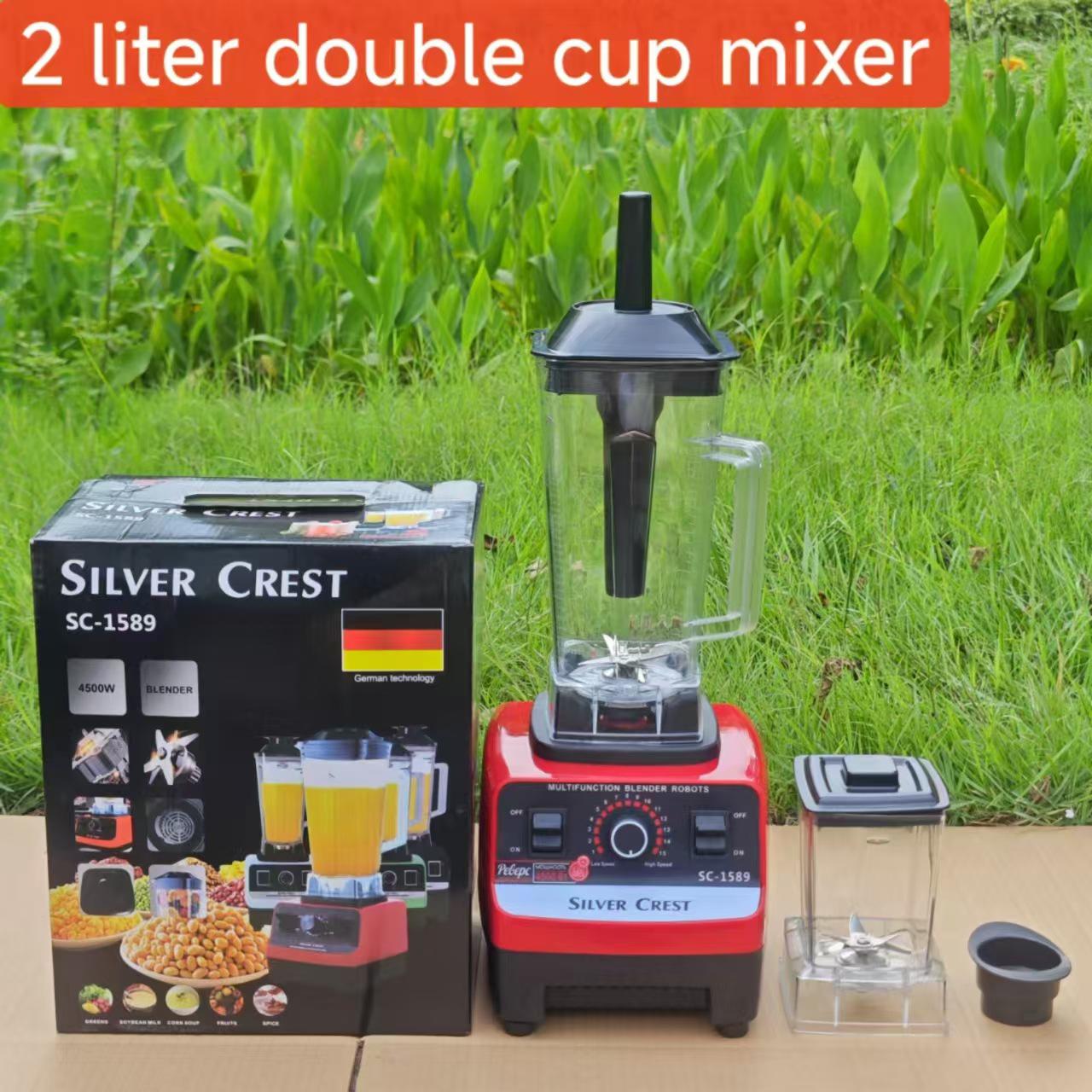 ElectroCN Cross 4L RVS Krachtige Blender: Dubbele Cup, Vleesmolen, IJscrusher, Sapcentrifuge - Multifunctioneel 2-in-1