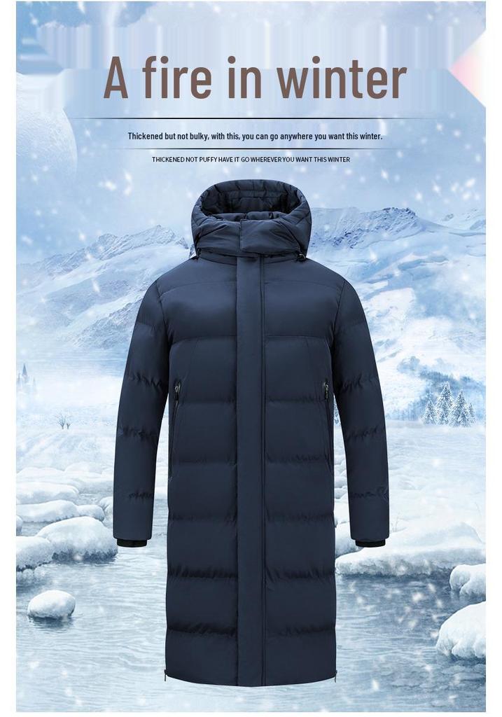 2025 Winter Long Over-the-Knee Couple's Sports Cotton Coat - Warm, Casual, Cold-Protection
