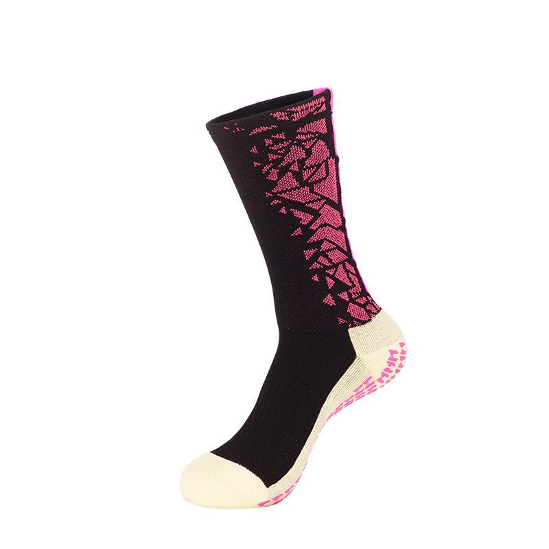 

Футбольные носки для взрослых с противоскользящей подошвой Towel Bottom - дышащие, впитывающие пот, средней длины для тренировок 612 Black Rose