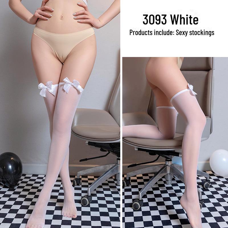 

Белые ультратонкие чулки с бантом - Love Night Pavilion (80-140 catties) белый