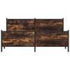 Metal Bed Frame without Mattress Smoked Oak Finish 180 x 200 cm
