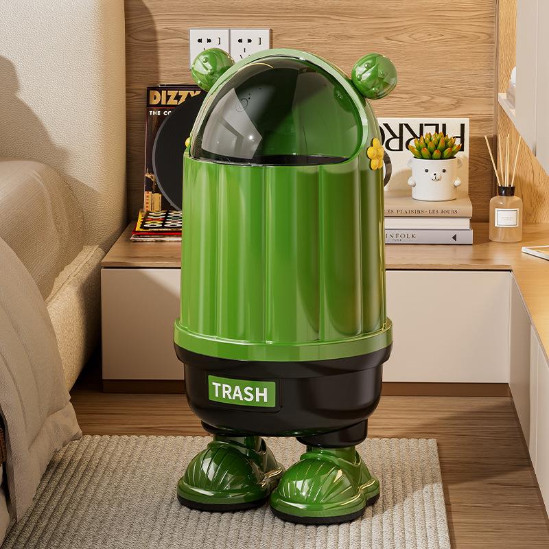 Garbage Can Household Large Capacity with Lid Bedroom Storage Bucket Living Room Cute Children's Room Cartoon Garbage Can