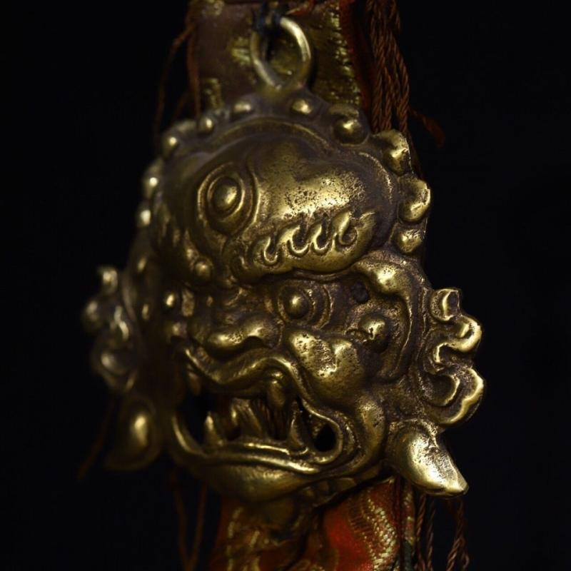 3.4"tibetan Buddhism Bronze Mahakala Mahakala Wrathful Deity Buddha Mask Statue