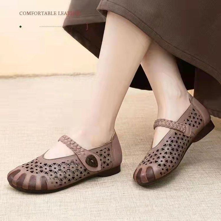 

[Spot] beef tendon sole casual single shoes, mother shoes are light and soft, flat shoes are light and versatile, and women s shoes are not tired. 40