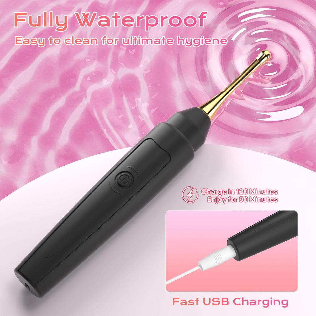 Silicone G-Spot Vibrating Pen Set with Replaceable Head - 10 Frequencies for Female Stimulation.
