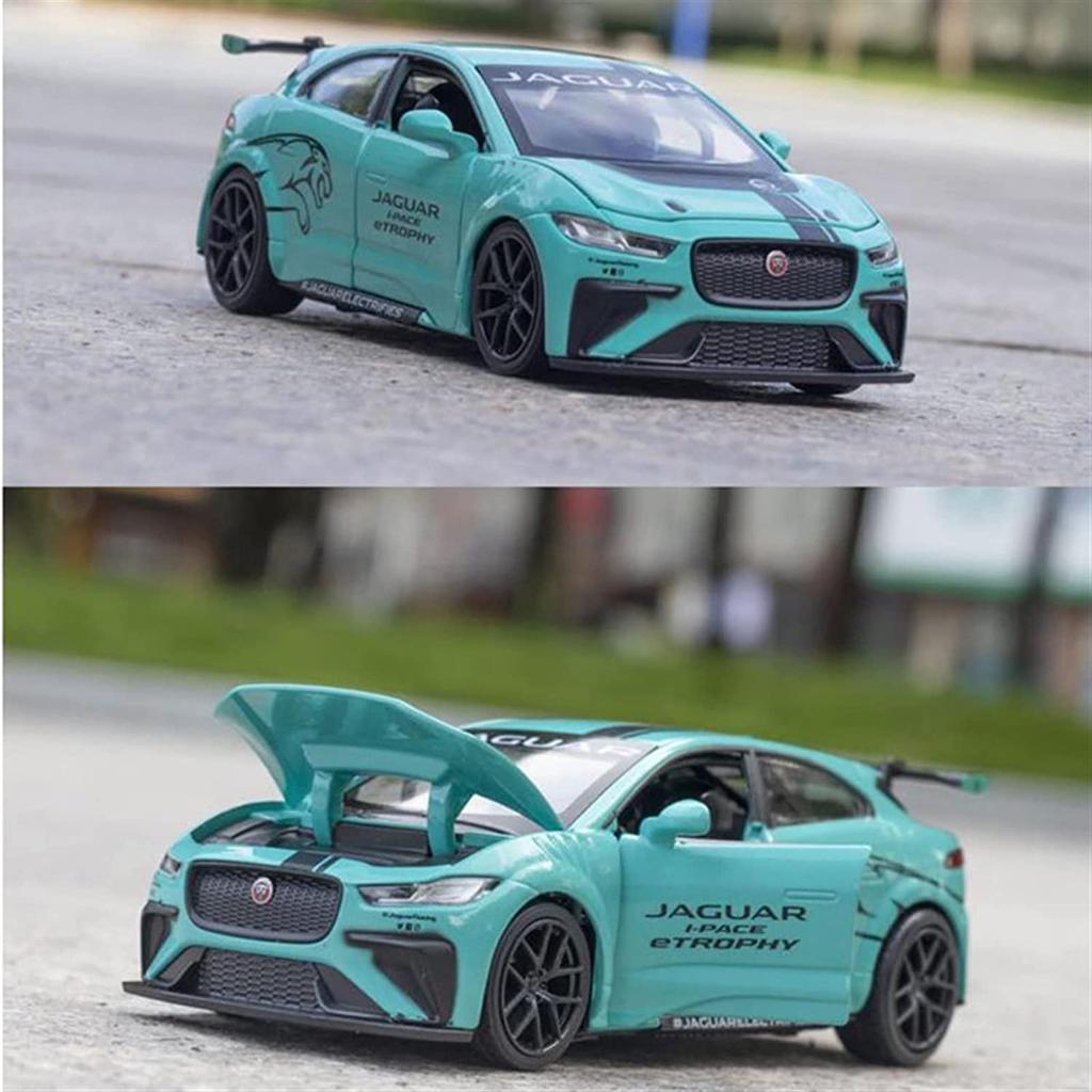 1/32 Scale Jaguar I-PACE Diecast Car Model Toy, Pull Back Toy Vehicle with Sound and Light for Kids Toddler Boys Girls Gift Collection