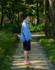 ORDINARY PEOPLE Re : Shape Memory Wire Shirt [Blue Stripe]