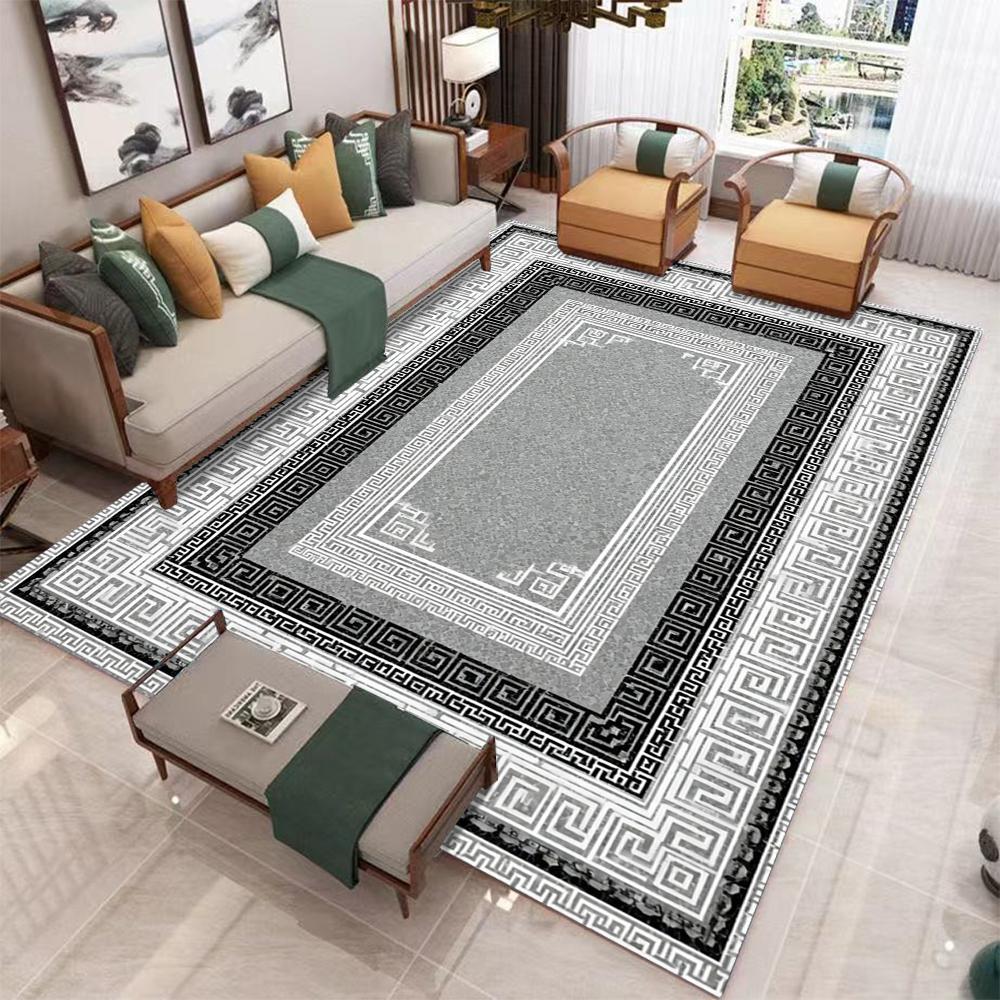 Geometrischer Druck Schlafzimmerteppich für Heimdekor Wohnzimmer Flur Küche Rutschfeste Bodenmatten Hotel Sofa Couchtisch Bereichsteppich