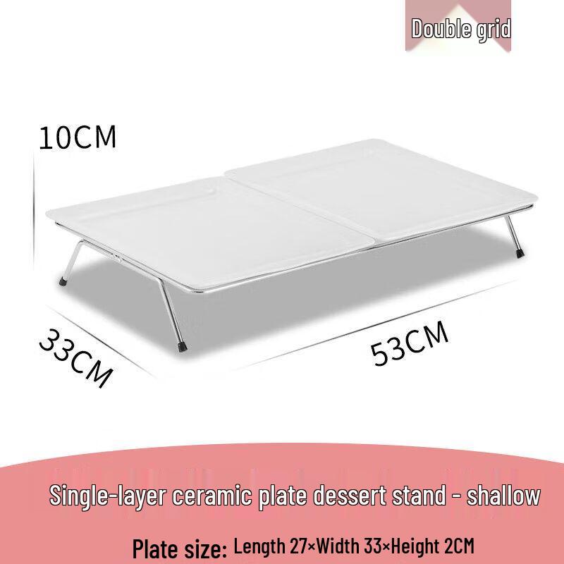 Ceramic & Stainless Steel Tiered Buffet Stand