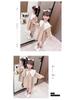 Spring Collection: Girls' Long-Sleeve Plaid Princess Dress In Cotton Linen.