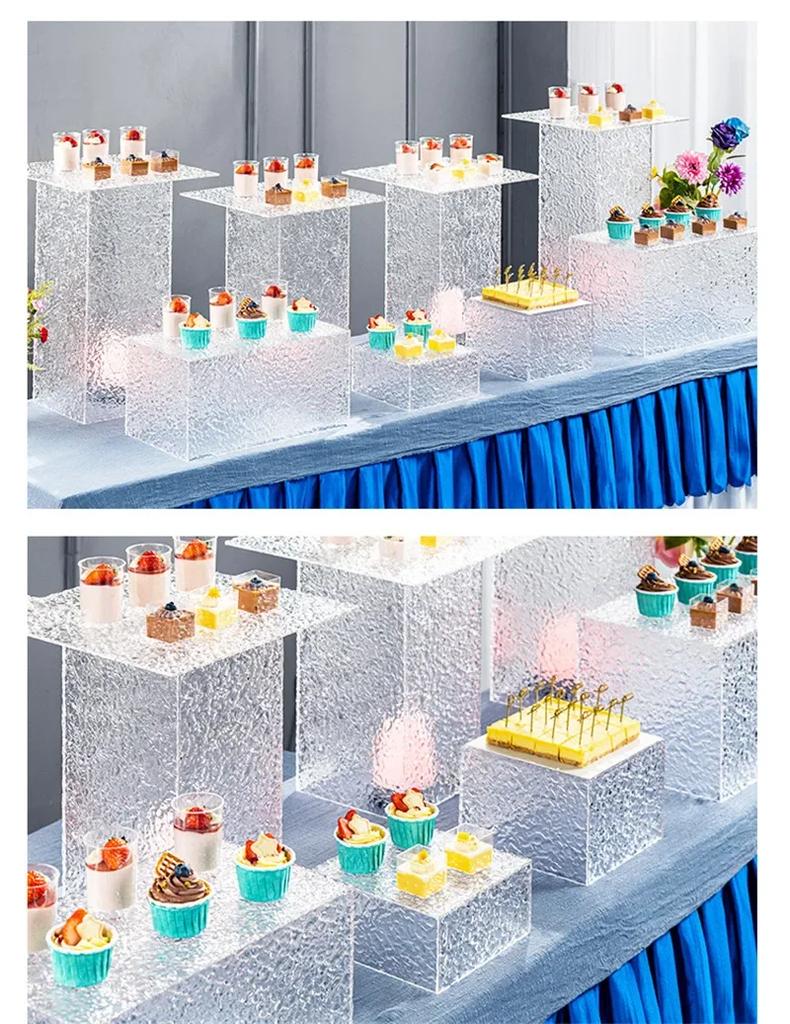 Acrylic Transparent  Dessert Rack Buffet Table Food Tray Rack Cake Tray Table Buffet Tea Break Stand Cake Display Dishes Plates