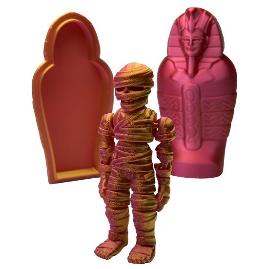 3D Printed Pharaoh Mummy Figurine Movable Joints Mummy Statue Articulated Sculpture Model Toy Home Office Desktop Decoration Ornament