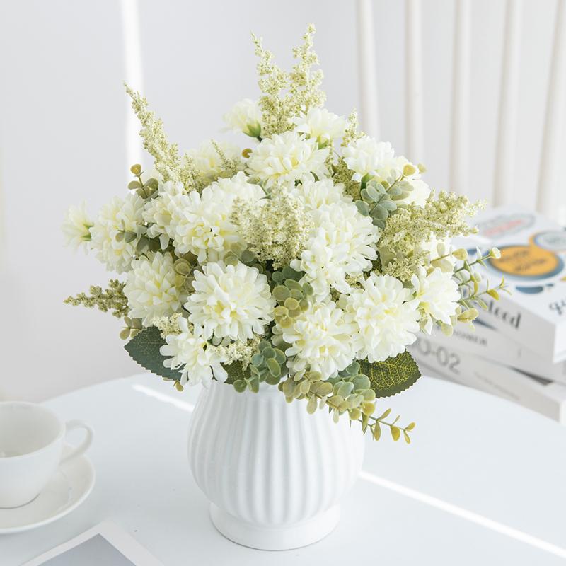 1/3pc Artificial Flowers Lavender Silk Ball Chrysanthemum Home Decor Wedding Dining Table Centerpiece Fake Plants Bridal Bouquet