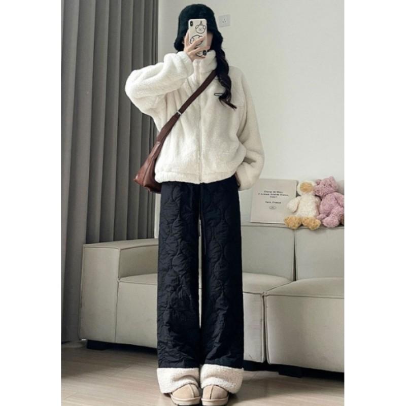 

Женские зимние утепленные термобрюки на флисовой подкладке, с пэчворком, с высокой посадкой, прямого кроя, повседневные, ветрозащитные M