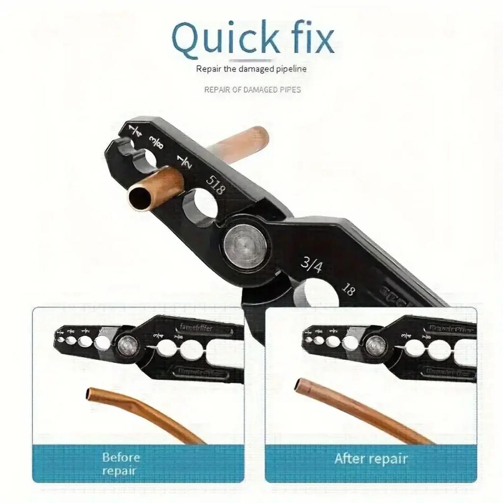 Manual Copper Pipe Repair Tools, Pipe Repair Pliers, Tool Pliers, Copper Tube Rounding Machine, 1/4", 3/8", 1/2", 5/8", 3/4"