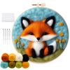 Felting Picture With Hoop Creative Kit Diy Fox [M-Ofilc3]