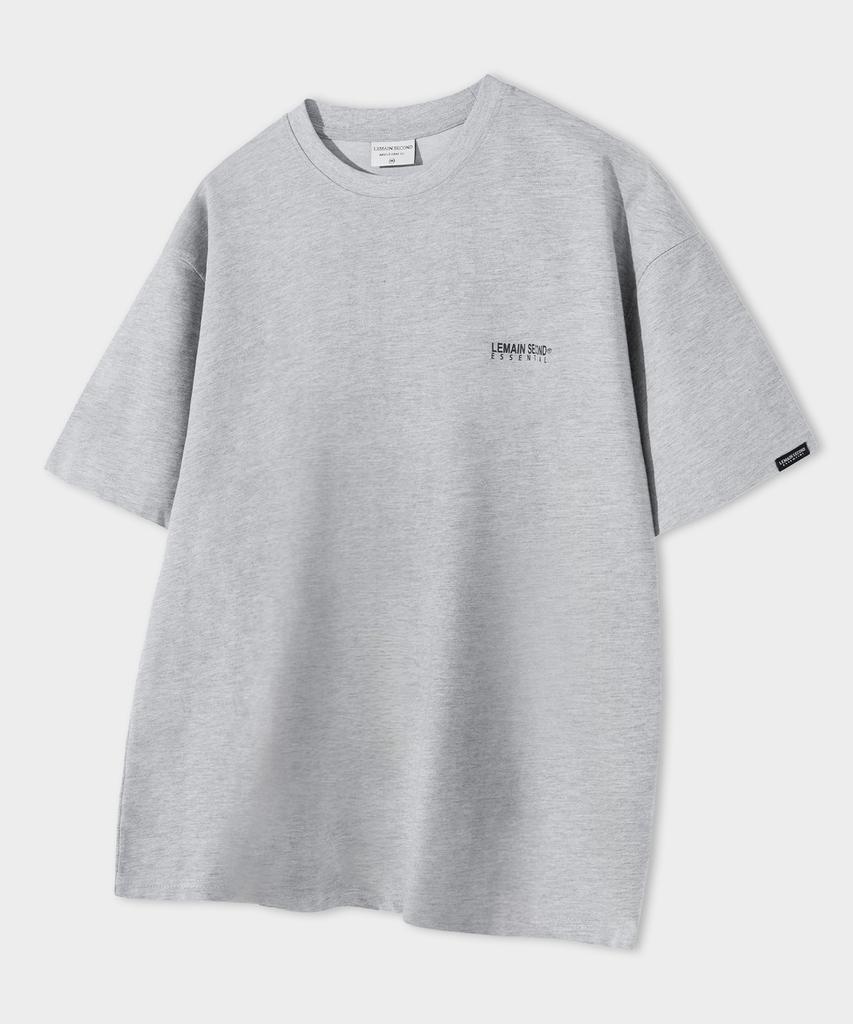LEMAIN SECOND Basic Logo Print Oversized Short Sleeve T-Shirt [Melange Gray]