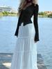 Herbst Neue Modische Chiffon Schlank Geschnittene Rüschen Trompetenärmel Bluse für Damen