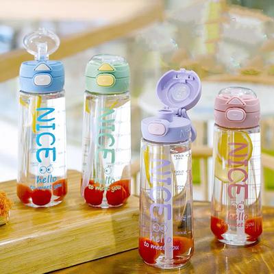 Double Drinking Plastic Cup, Portable Handle, Outdoor High Temperature Resistant Water Cup, Sports and Fitness Straw Cup