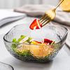 Simple Hammered Glass Square Bowl for Salad, Fruit, Dessert, and Storage