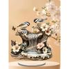 2D Flat Bird Butterfly Garden Fountain Ornament with Base, Indoor Ornament for Living Room,Desk Topper Tablescape Decor