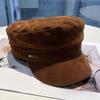 Modern Velvet Beret Hat For Women With Sun Shade For Fall Winter Casual Style