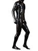Sexy Men Faux Latex Pu Bodysuit Cosplay Wetlook Maid Tights Zentai Full Body Cover Bodysuit Club Catsuit Outfits Maid Leotard