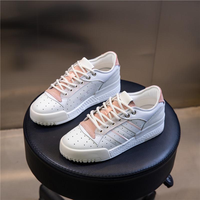 

Spring 2025 new flat-soled little white shoes for women s summer and Korean version of versatile leather women s shoes platform-soled sports and leisu 40 розовый
