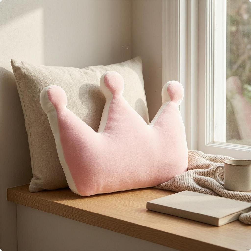 Crown-Shaped Cushion Padded Support Pillow Stuffed