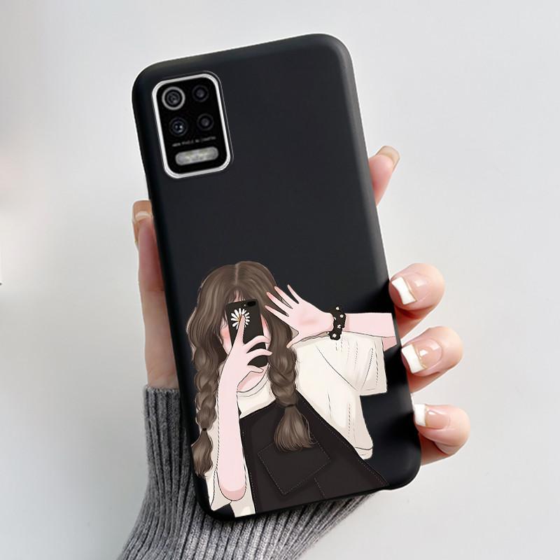 Case For LG K52 Q52 K62 Phone Case Luxury Cute Love Rabbit Funny Ultra Thin Slim Soft Black TPU Silicone Protective Back Cover