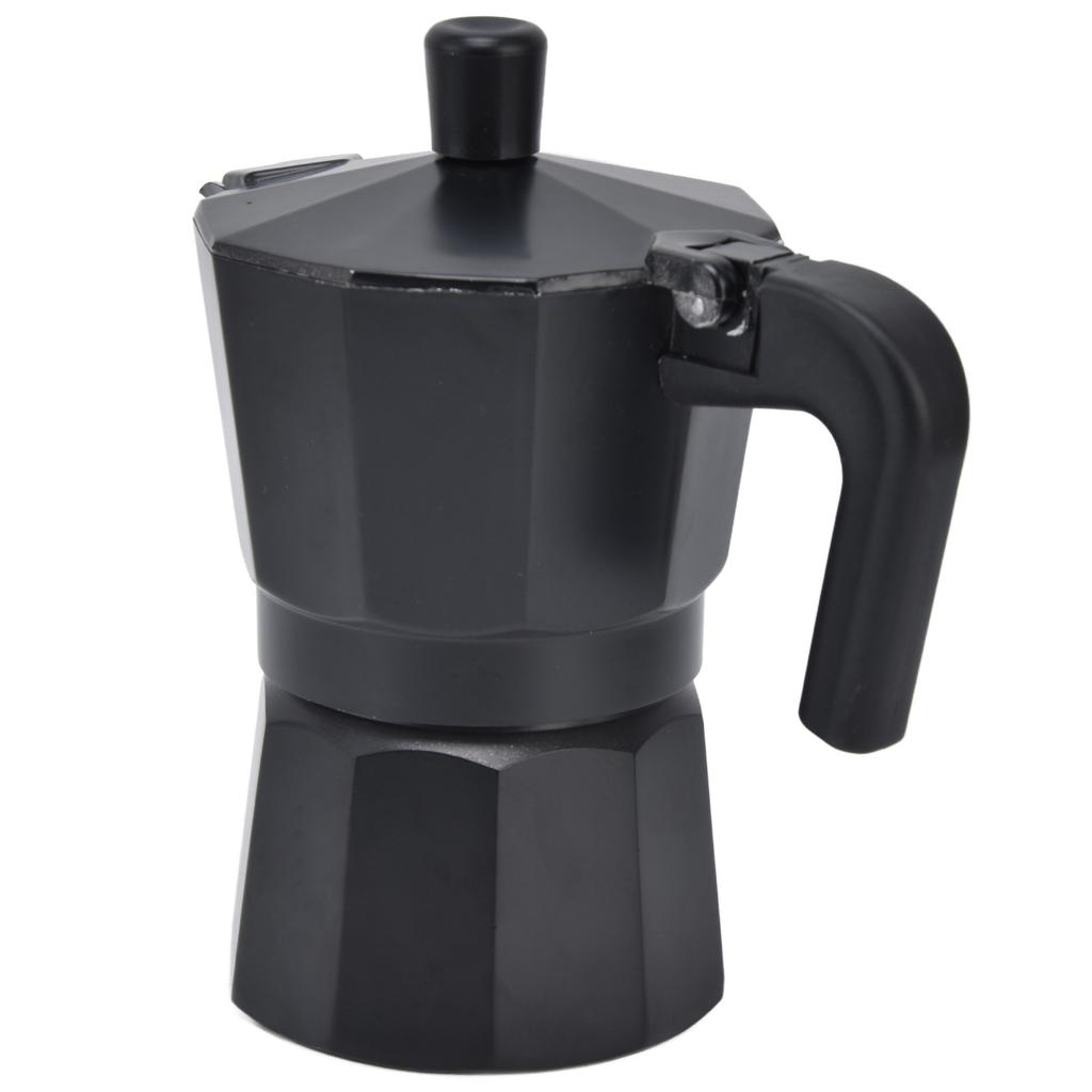 Aluminum Moka Stove Coffee Maker Pot High Temperature Resistance Aluminum Coffee Pot Black150ML