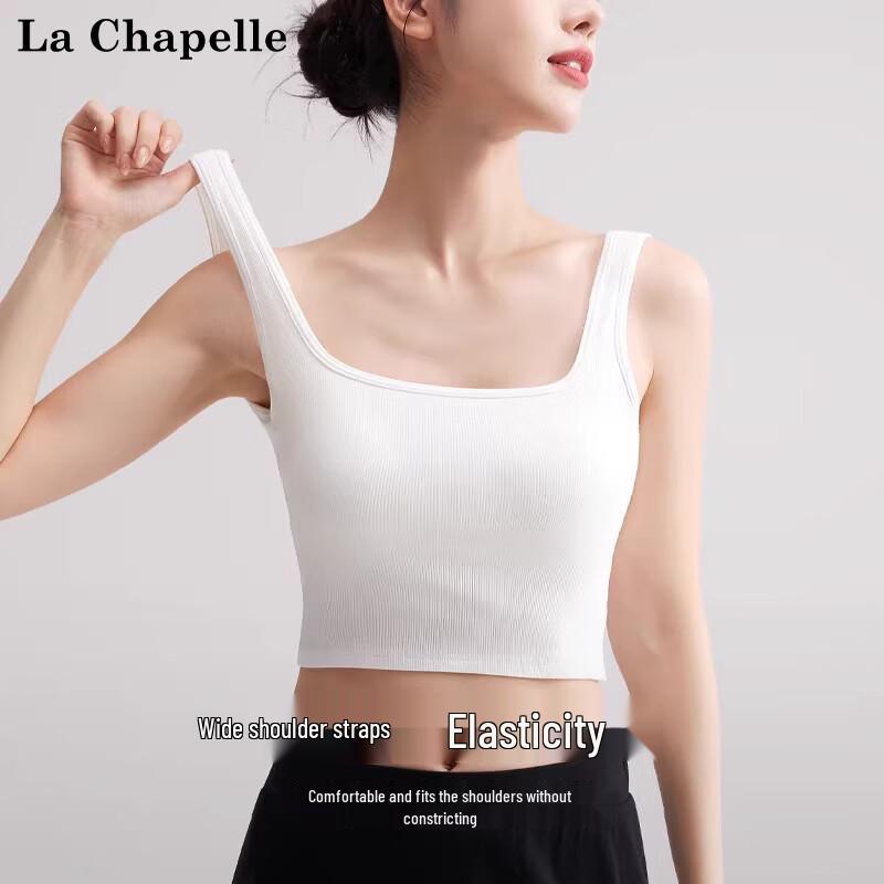 

La Chapelle Women s U-Back Crop Camisole with Built-in Bra XL