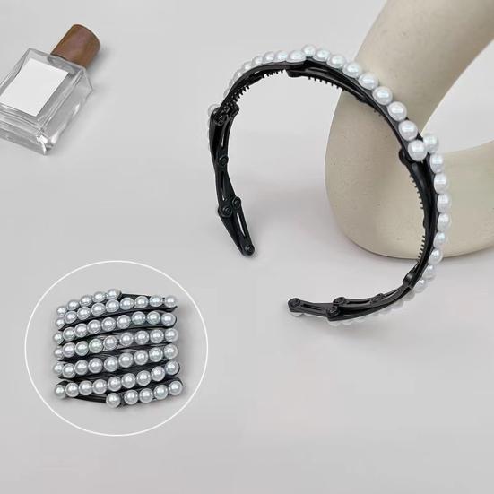 Women Headband Anti-Skid Teeth Resin Hairband Adjustable Stretch Travel Washing Face Hair Hoop Running Jumping Hair Accessory