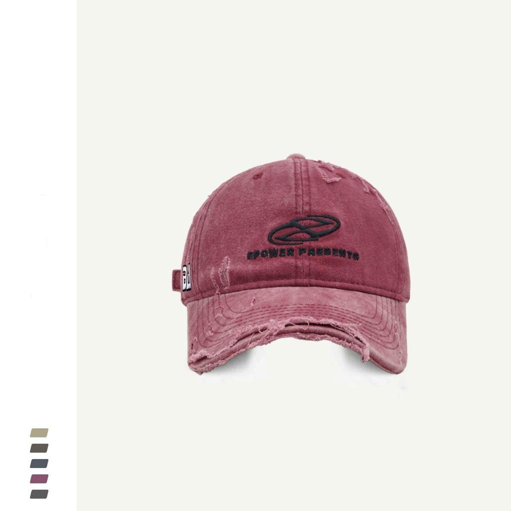 New Vintage Embroidery Hat Women's Street Old Ripped Denim Baseball Cap Couple Embroidery Cap