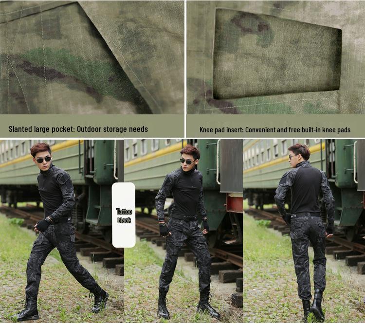 Tactical Frog Python Pattern CP Camouflage Outdoor Suit - Slim Fit, Wear-Resistant Training Set