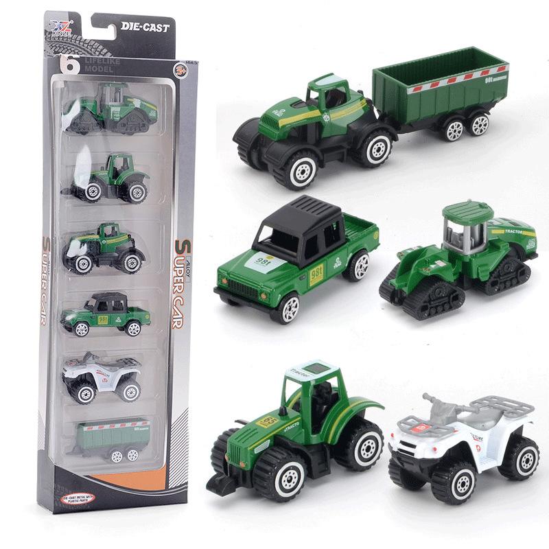 

Дитячі іграшки з високою пропорцією легкосплавної серії Farmer легкосплавної моделі автомобіля набір слайдів 6 предметів зелений