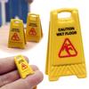 Miniature Toy House Wet Floor Warning Sign Educational Role-playing Decoration Decora Z3A7