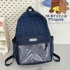 Girls Color Block Backpack Primary School Student Schoolbag Plaid Printed Small Backpack Travel Bag