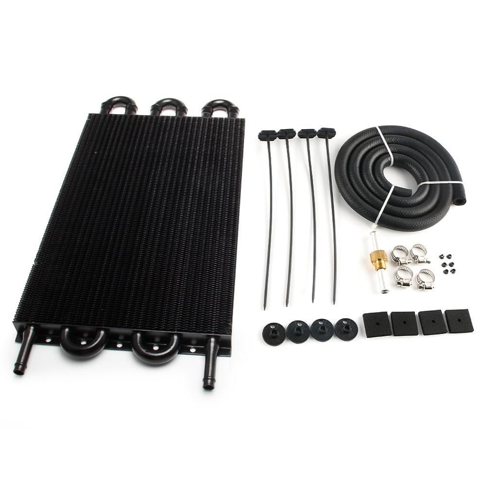 4 Row 6 Row 8 Row Universal Aluminum Remote Transmission Oil Cooler Auto-Manual Radiator Converter Kit TOC-1001
