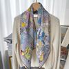 Elegant Thickened Mulberry Silk Twill Scarf/Shawl - Dual-Color Print for Women