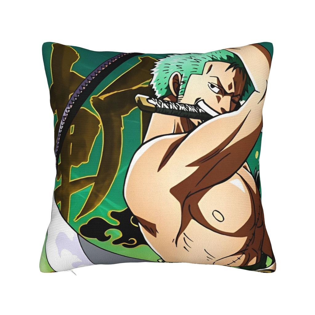 Luffy Anime Zoro Square Pillow Case Anime Cushion Covers Funny Polyester Decorative Throw Pillow Case Cover for Living Room