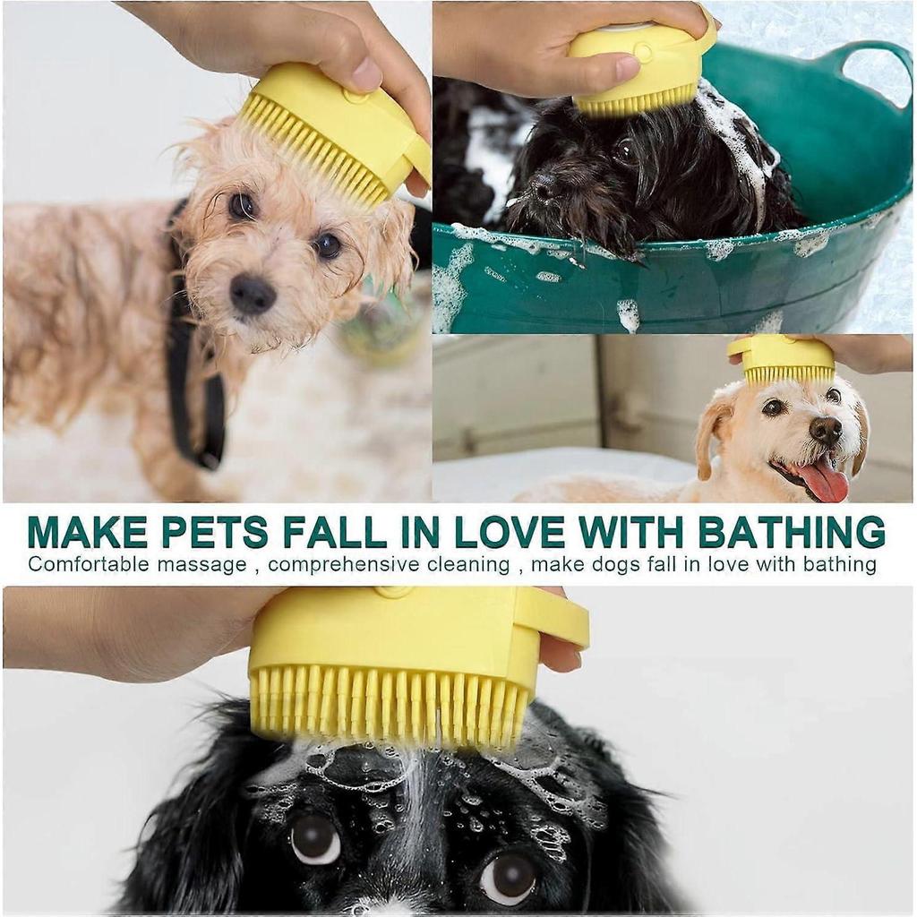 Bubble Brush for Pet  Scrubber Shower Soft Silicone with Loop Handle Give Pet Gentle Massage for Long Short Haired Dogs and Cats