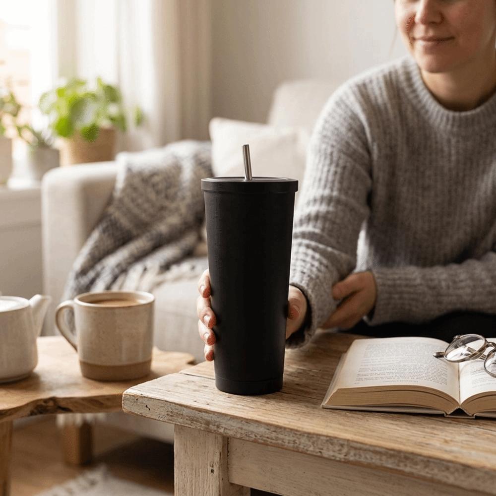 S láhví Tube Tumbler 750ml, přenosným kovovým hrnkem pro venkovní hydrataci