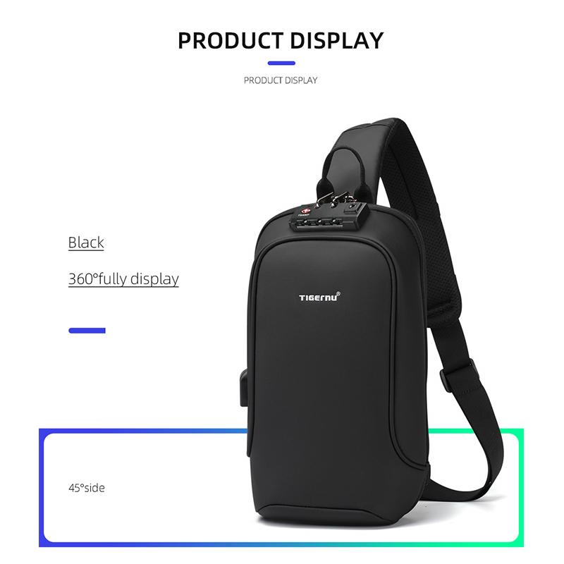 2021 New Tigernu Fashion Style Men Bags Casual Splashproof Chest Bags High Quality Crossbody Bags Male Travel Sling Bags For Men