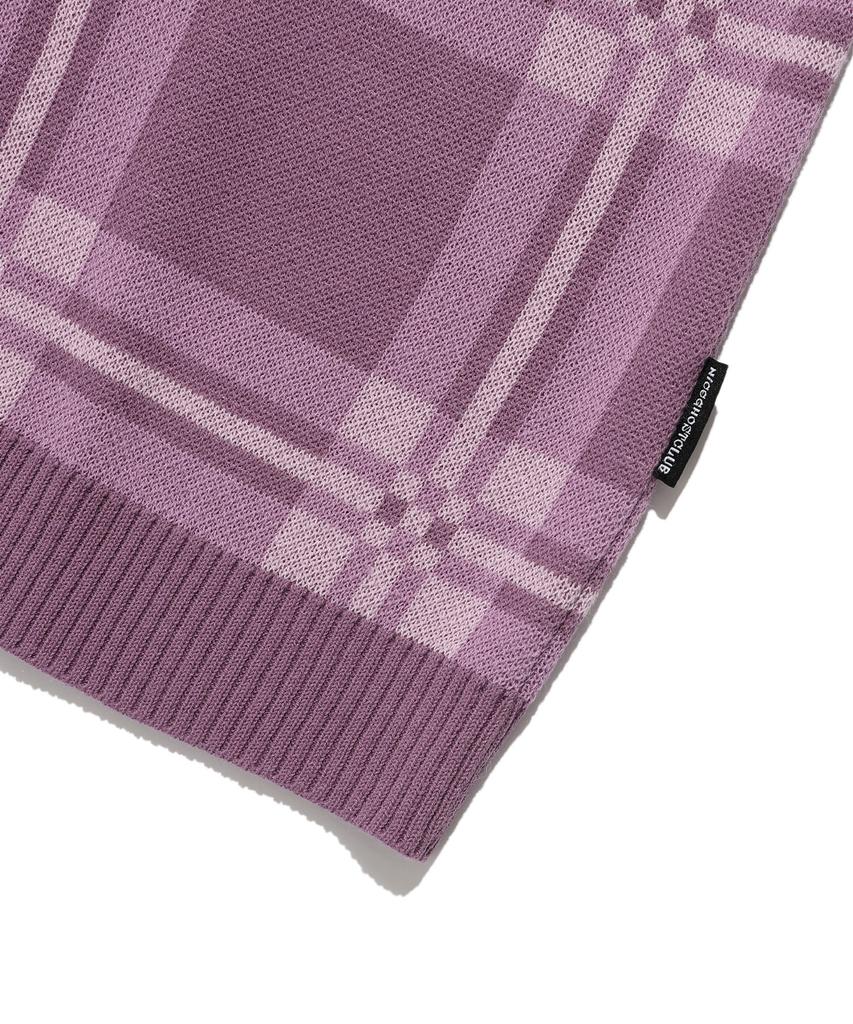 NICEGHOSTCLUB Check Pk Half Knit_Purple(Ng2Emuk640A)