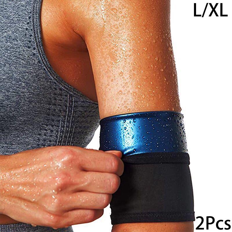 

1Pair Arm Slimming Shaper Compression Wrap Sport Sauna Sweat Bands For Weight Loss Women Workout Fitness Arm Fat Burning Strap 2 синій